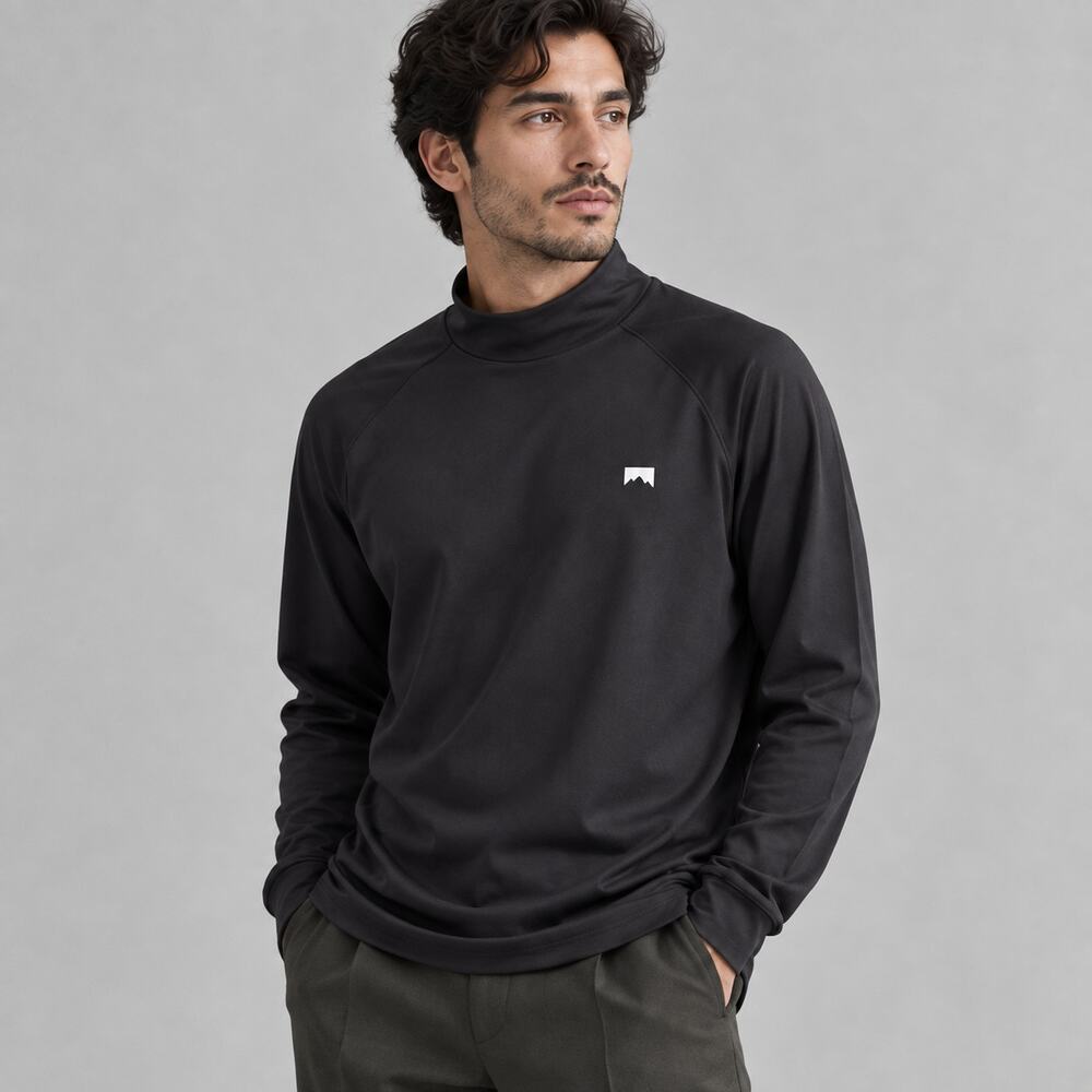 Montec Zulu Base Layer Top Mens S Black Funnel Neck Long Sleeve Technical